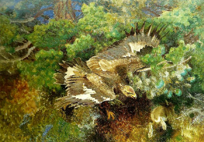 bruno liljefors kungsorn och hare china oil painting image